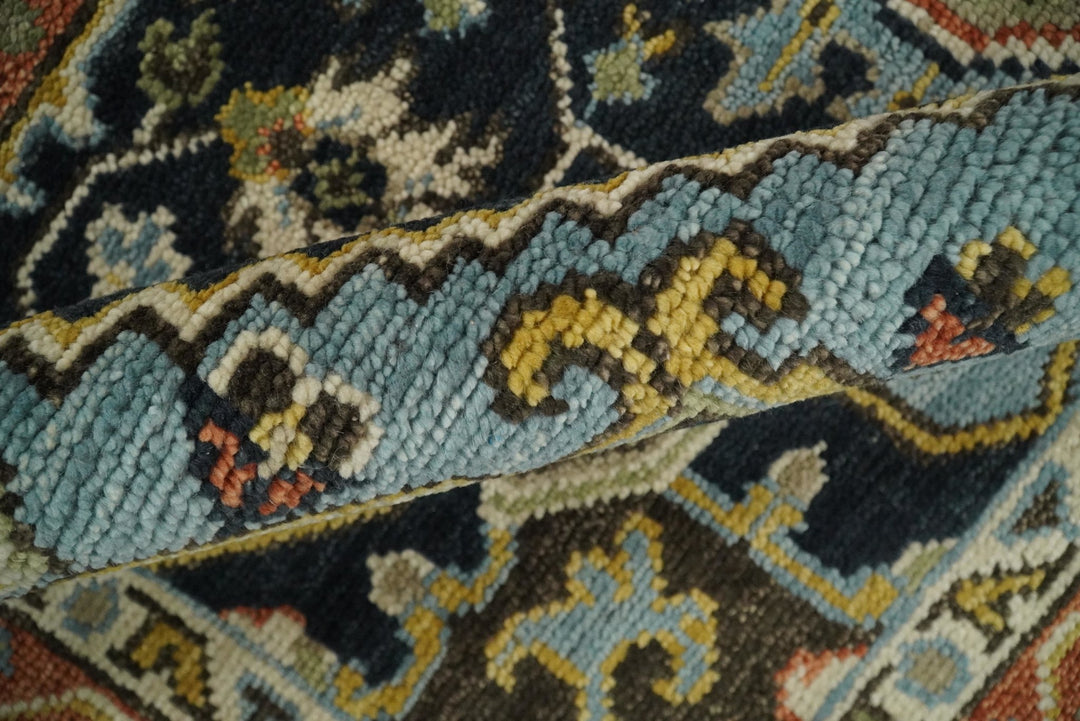 5x8, 6x9, 8x10, 9x12, 10x14 and 12x15 Rust and Blue Traditional Vintage Persian Antique Hand Knotted Wool Area Rug | TRDCP692 - The Rug Decor