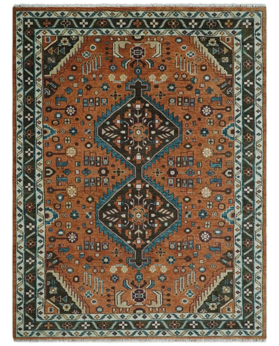 5x8, 6x9, 8x10, 9x12, 10x14 and 12x15 Rust, Ivory and Brown Oriental Traditional Persian Area Rug | TRDCP810 - The Rug Decor