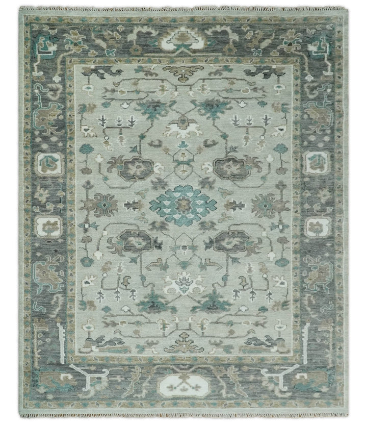 5x8, 6x9, 8x10, 9x12, 10x14 and 12x15 Silver, Gray and Brown Traditional Persian Hand Knotted Area Rug | TRDCP807 - The Rug Decor