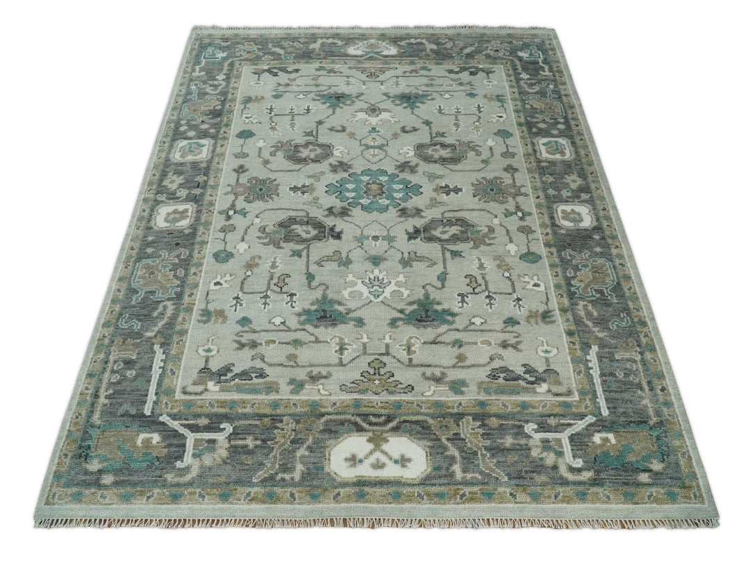 5x8, 6x9, 8x10, 9x12, 10x14 and 12x15 Silver, Gray and Brown Traditional Persian Hand Knotted Area Rug | TRDCP807 - The Rug Decor