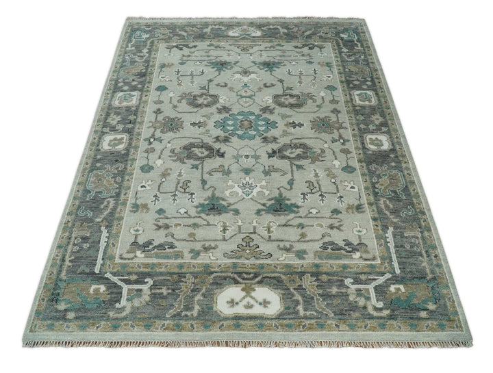 5x8, 6x9, 8x10, 9x12, 10x14 and 12x15 Silver, Gray and Brown Traditional Persian Hand Knotted Area Rug | TRDCP807 - The Rug Decor