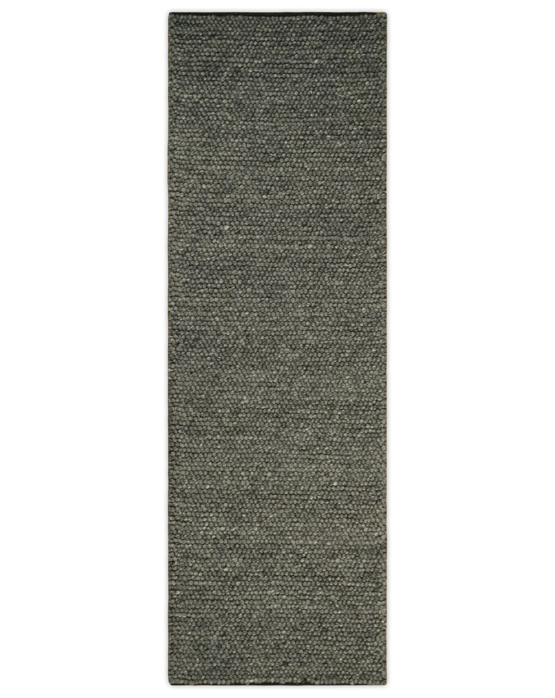 5x8, 6x9, 8x10 and 9x12 Solid Charcoal Gray Wool Blend Felted Chunky Hand Woven Area Rug | DOV2 - The Rug Decor