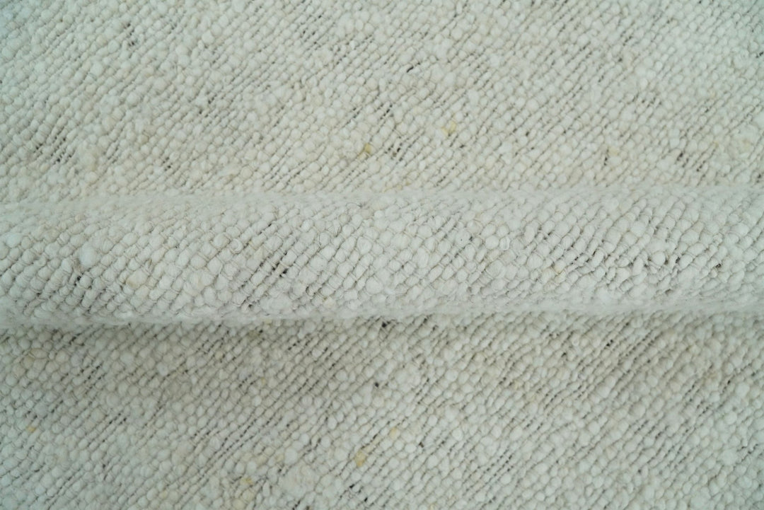 5x8, 6x9 and 8x10 Chunky Soft Flatweave Solid White Handwoven Area Rug | BER3 - The Rug Decor