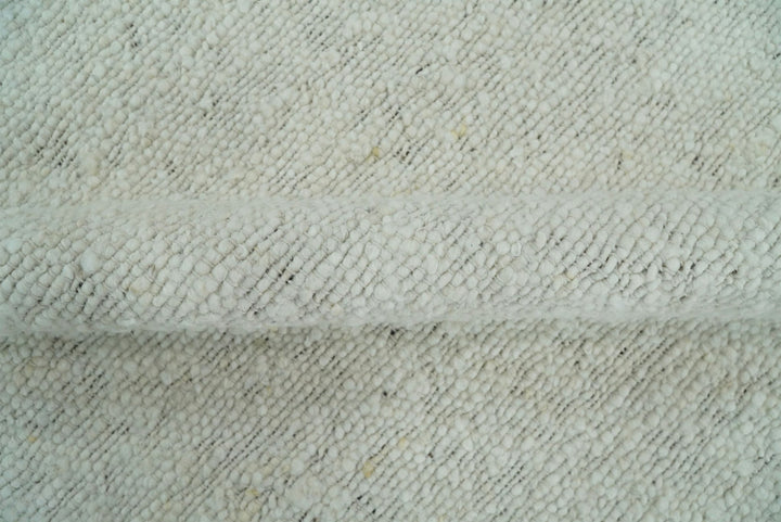 5x8, 6x9 and 8x10 Chunky Soft Flatweave Solid White Handwoven Area Rug | BER3 - The Rug Decor