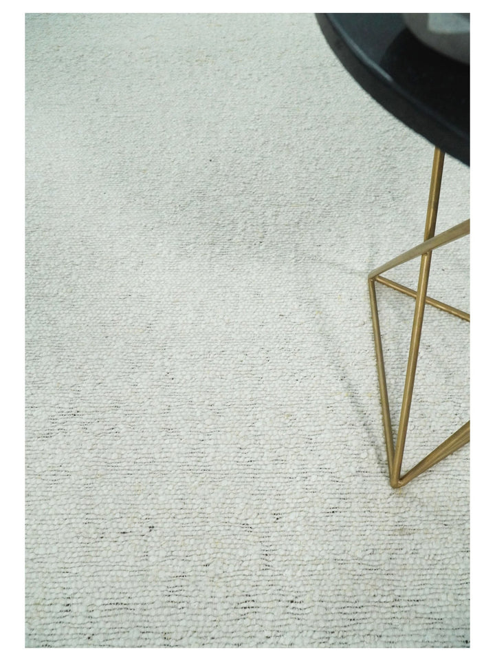 5x8, 6x9 and 8x10 Chunky Soft Flatweave Solid White Handwoven Area Rug | BER3 - The Rug Decor