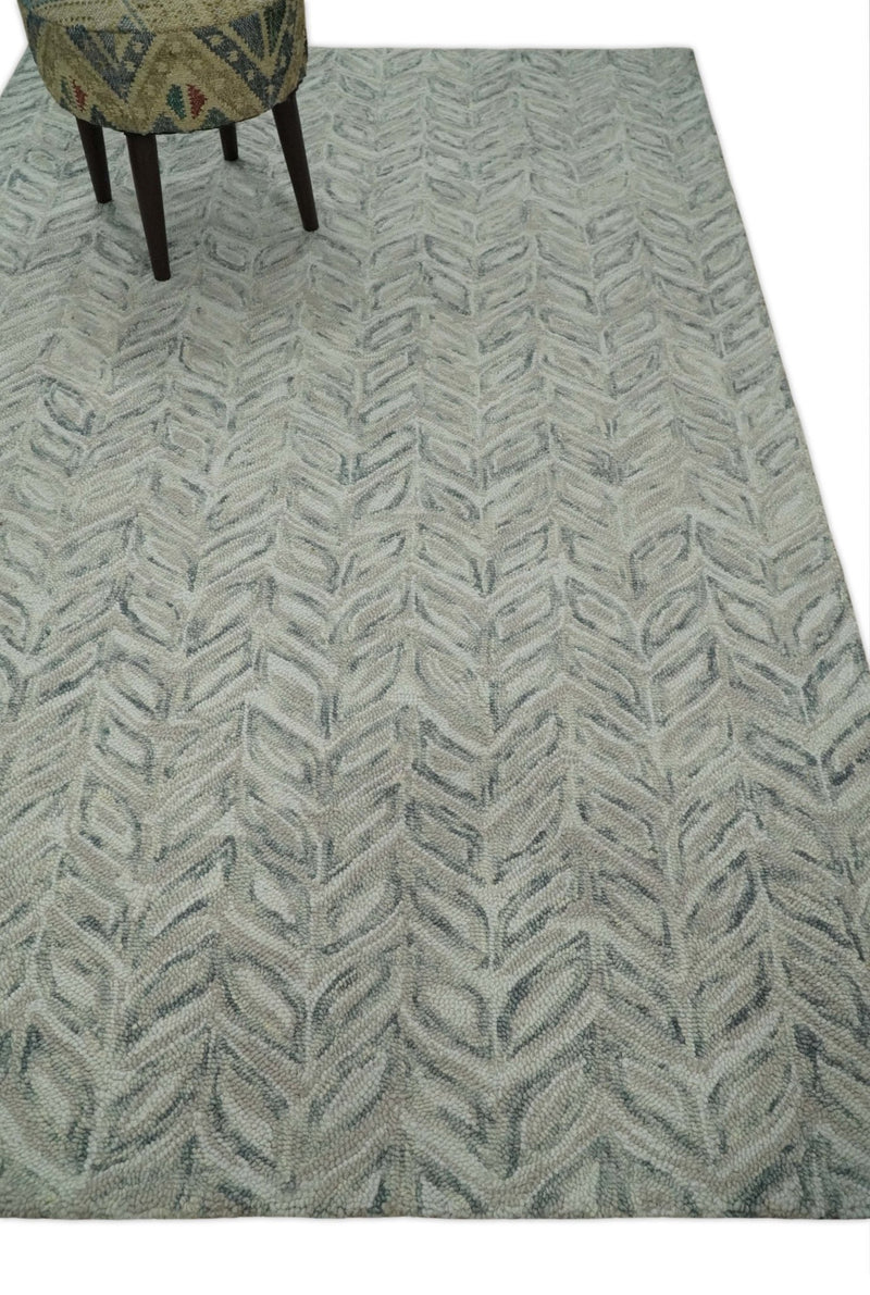 5x8 and 8x10 Beige and Gray Hand Tufted Modern Scandinavian Wool Loop Rug | ALCH1 - The Rug Decor