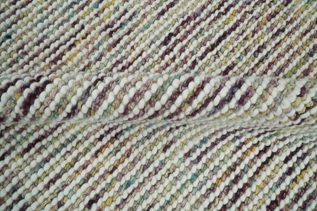 5x8 and 8x10 Hand Made Blue Woolen Chunky and Soft Area Rug | JOY2 - The Rug Decor