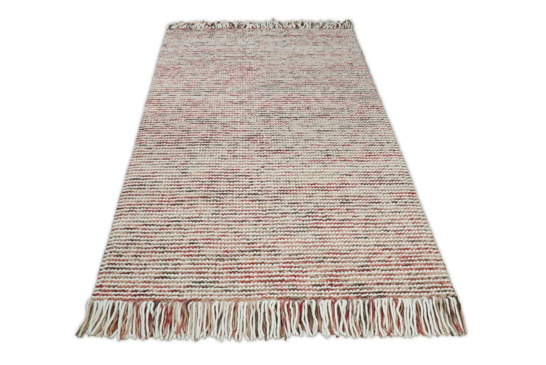 5x8 and 8x10 Hand Made Blue Woolen Chunky and Soft Area Rug | JOY3 - The Rug Decor