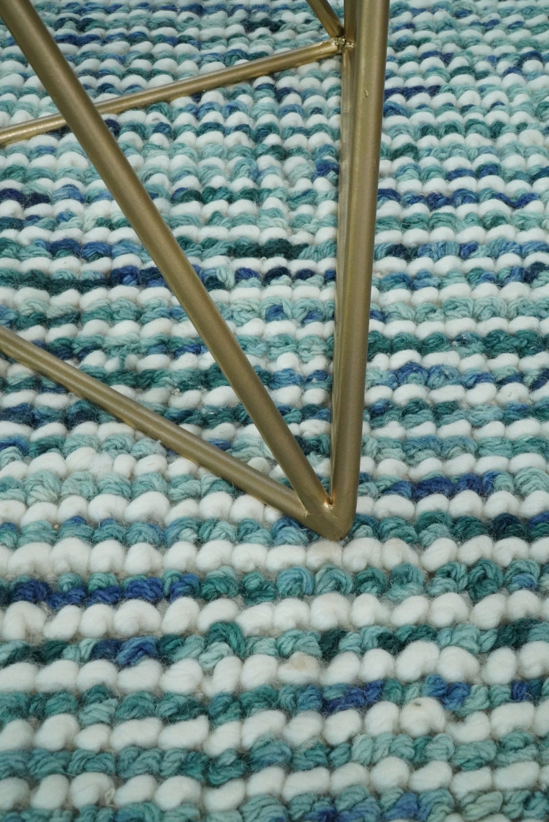 5x8 and 8x10 Hand Made Blue Woolen Chunky and Soft Area Rug | JOY4 - The Rug Decor