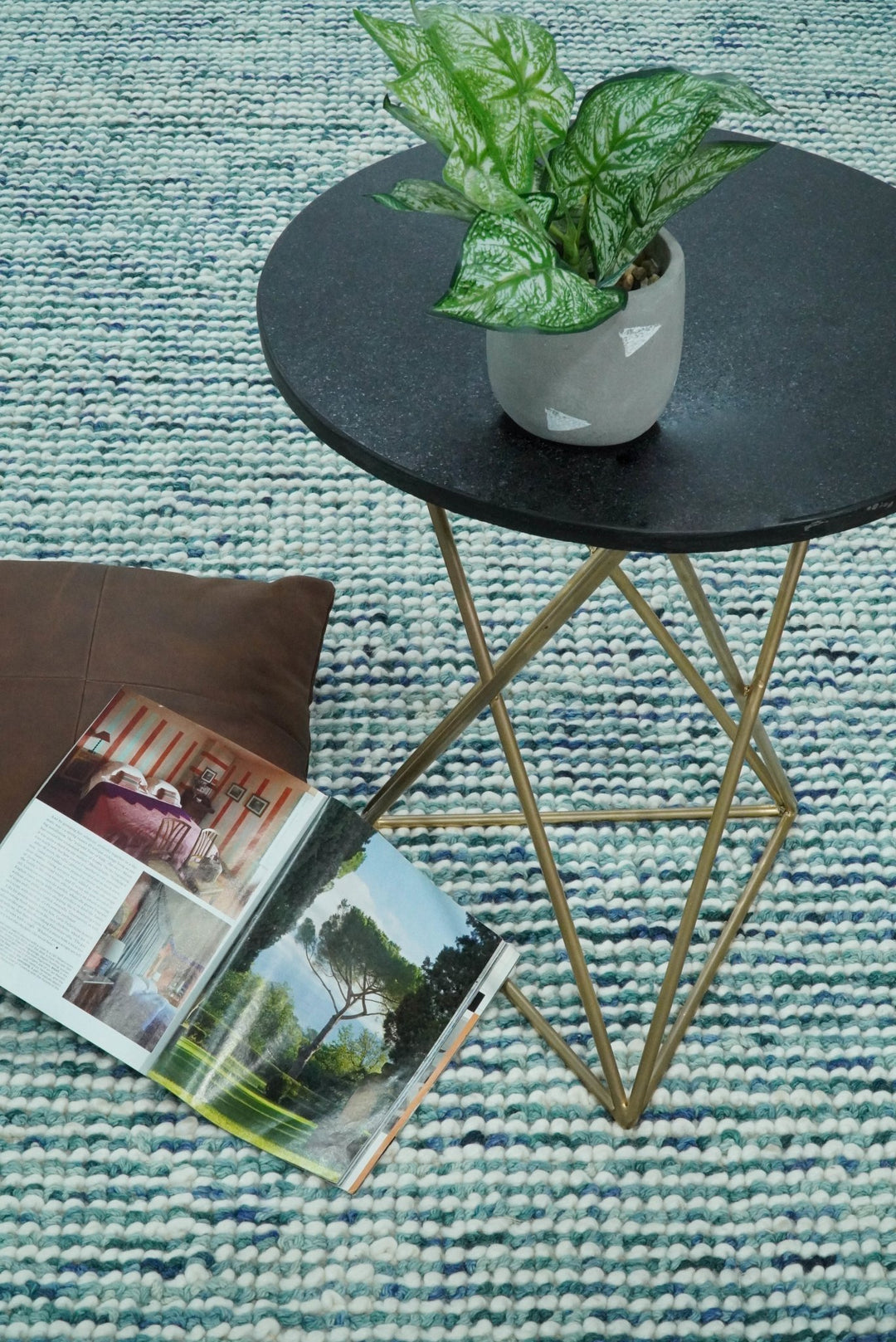 5x8 and 8x10 Hand Made Blue Woolen Chunky and Soft Area Rug | JOY4 - The Rug Decor