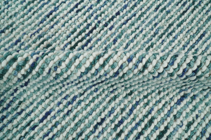 5x8 and 8x10 Hand Made Blue Woolen Chunky and Soft Area Rug | JOY4 - The Rug Decor