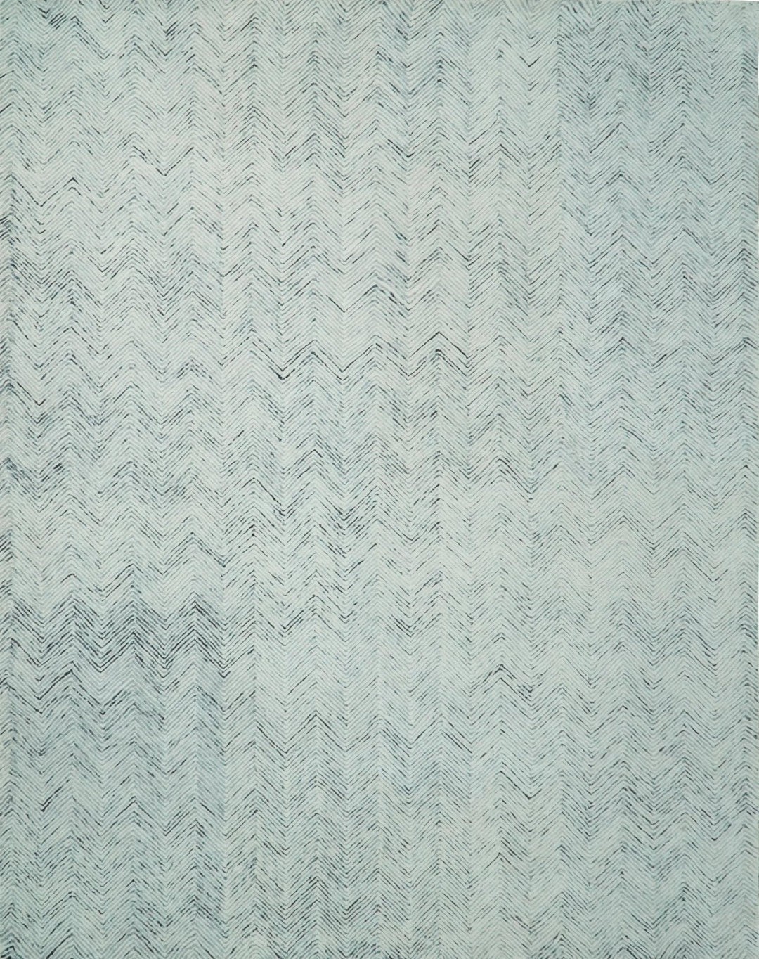 5x8 and 8x10 Hand Made Woolen Modern Blue and Ivory Area Rug | EVE001 - The Rug Decor