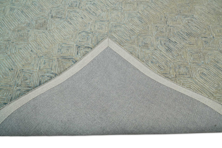 5x8 and 8x10 Hand Made Woolen Modern Camel and Blue Area Rug | EVE004 - The Rug Decor