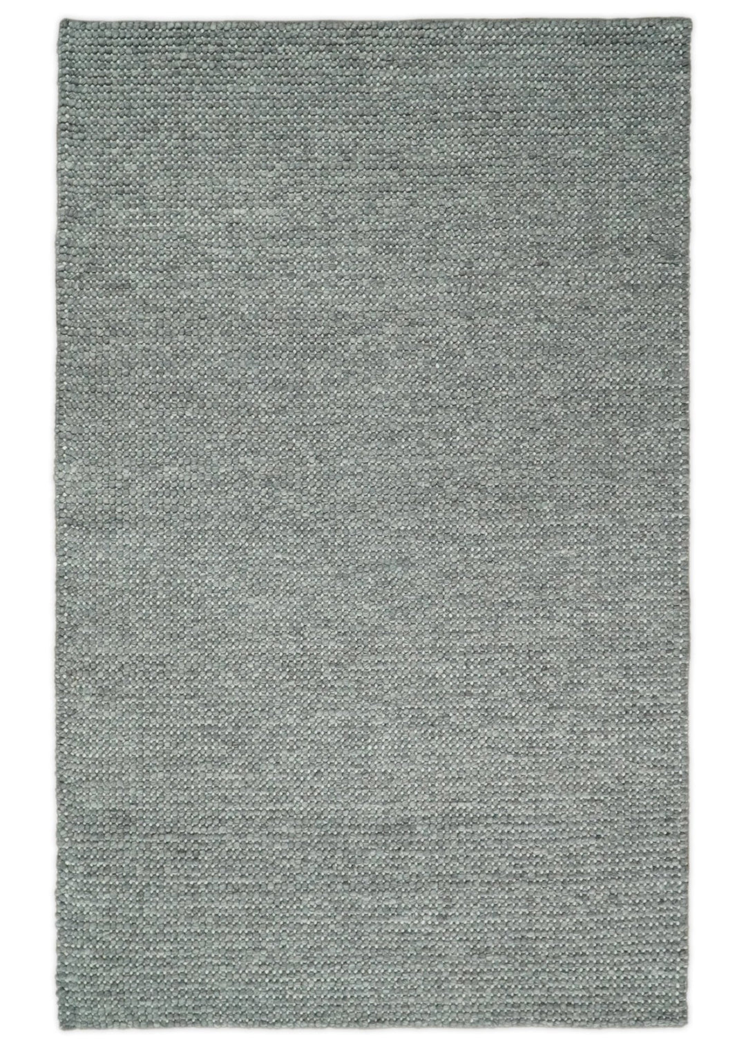5x8 and 8x10 Solid Gray Chunky Handwoven Wool Area Rug, Layering Rug | TRD2381 - The Rug Decor