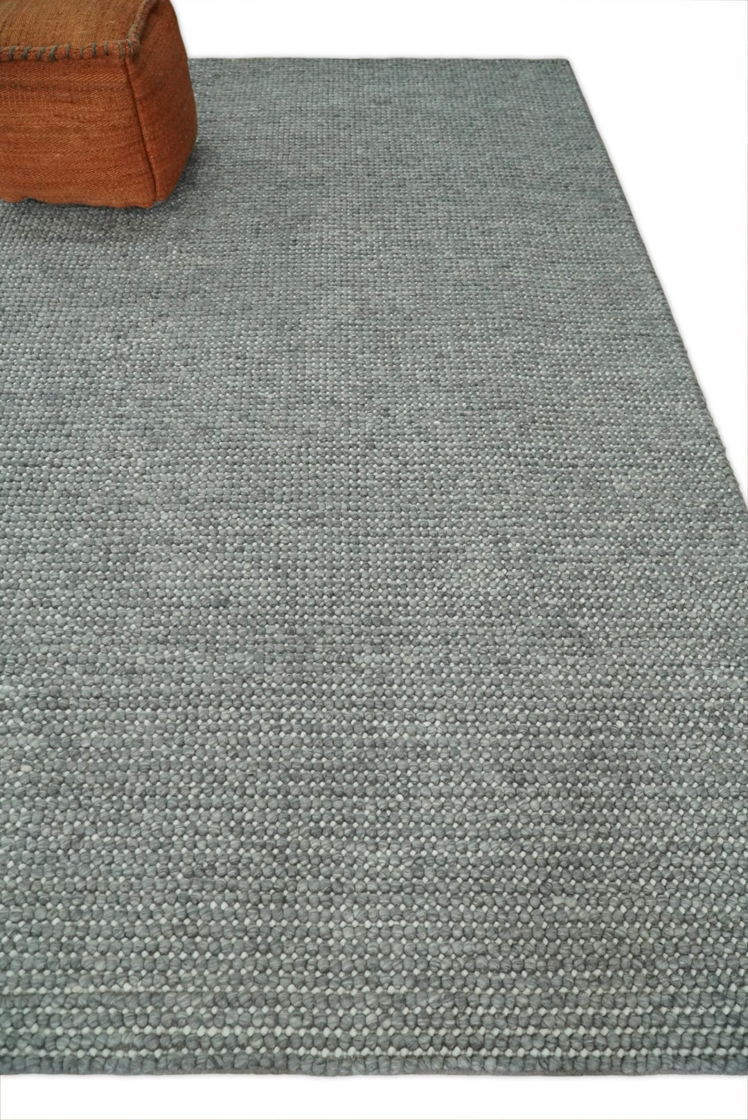 5x8 and 8x10 Solid Gray Chunky Handwoven Wool Area Rug, Layering Rug | TRD2381 - The Rug Decor