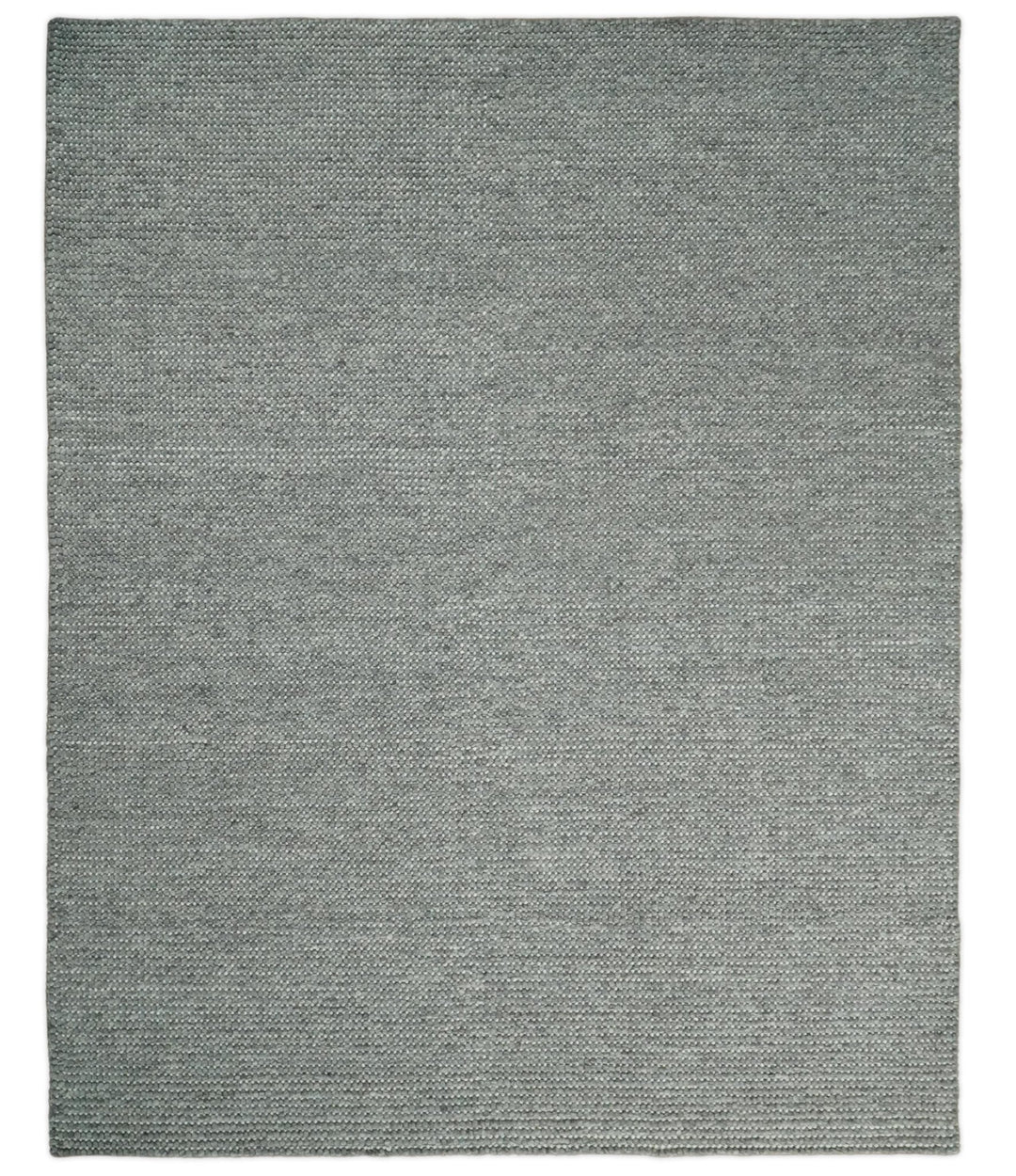 5x8 and 8x10 Solid Gray Chunky Handwoven Wool Area Rug, Layering Rug | TRD2381 - The Rug Decor