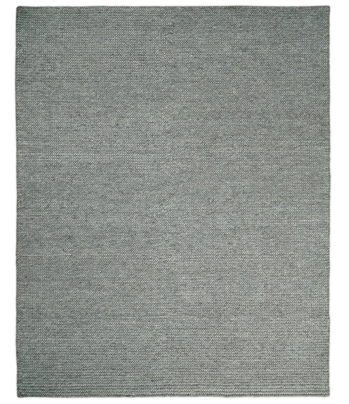5x8 and 8x10 Solid Gray Chunky Handwoven Wool Area Rug, Layering Rug | TRD2381 - The Rug Decor