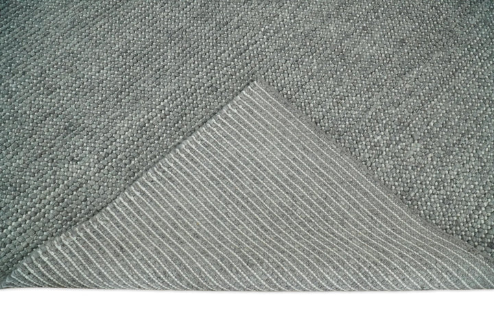 5x8 and 8x10 Solid Gray Chunky Handwoven Wool Area Rug, Layering Rug | TRD2381 - The Rug Decor