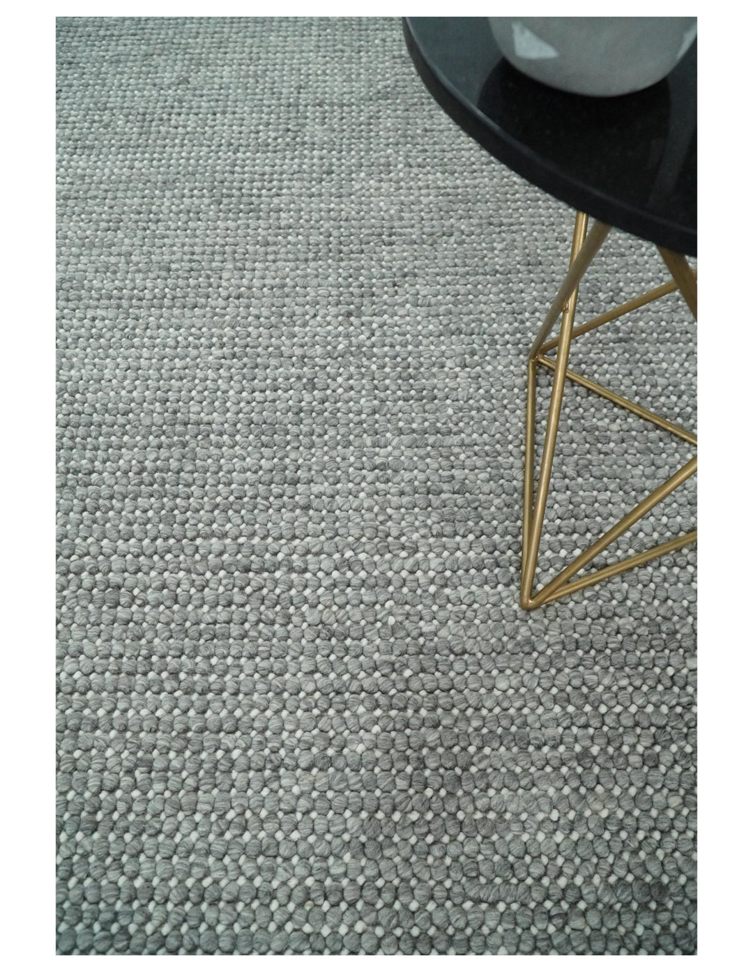 5x8 and 8x10 Solid Gray Chunky Handwoven Wool Area Rug, Layering Rug | TRD2381 - The Rug Decor