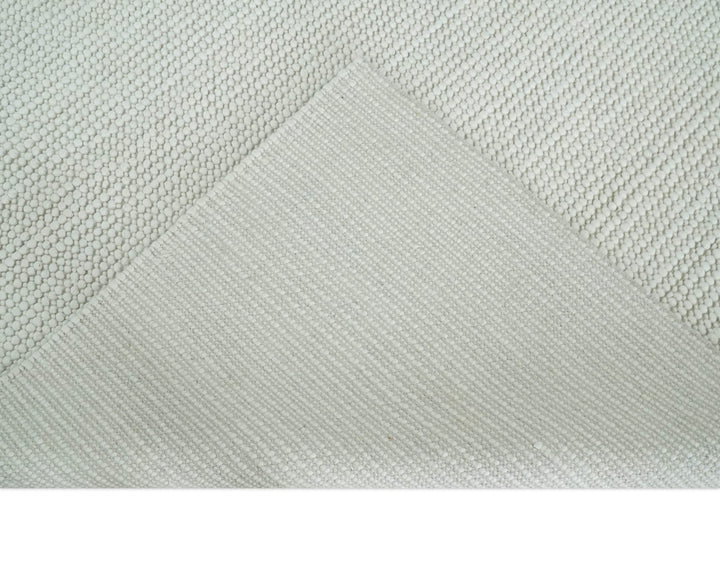 5x8 and 8x10 Solid Ivory Chunky Handwoven Wool Area Rug, Layering Rug | TRD2380 - The Rug Decor