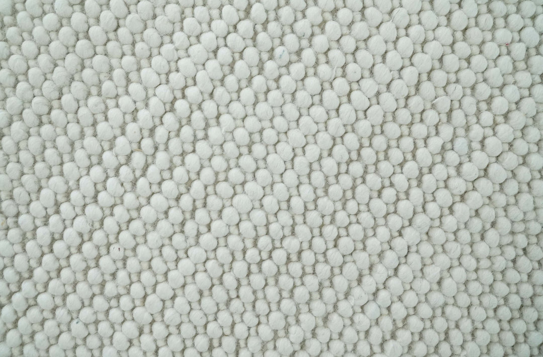5x8 and 8x10 Solid Ivory Chunky Handwoven Wool Area Rug, Layering Rug | TRD2380 - The Rug Decor