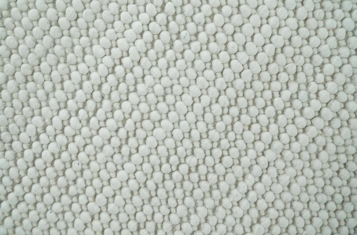 5x8 and 8x10 Solid Ivory Chunky Handwoven Wool Area Rug, Layering Rug | TRD2380 - The Rug Decor