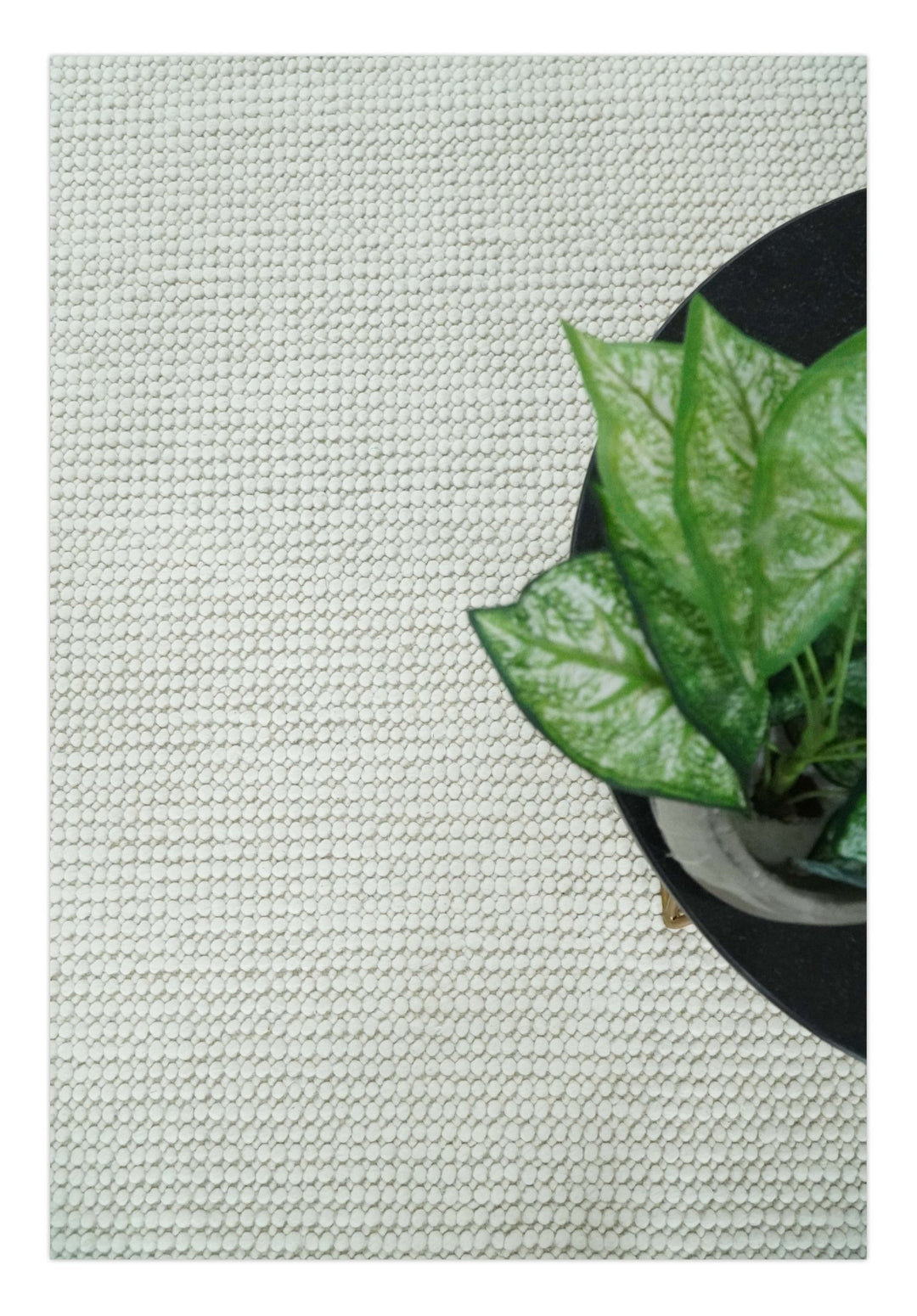5x8 and 8x10 Solid Ivory Chunky Handwoven Wool Area Rug, Layering Rug | TRD2380 - The Rug Decor