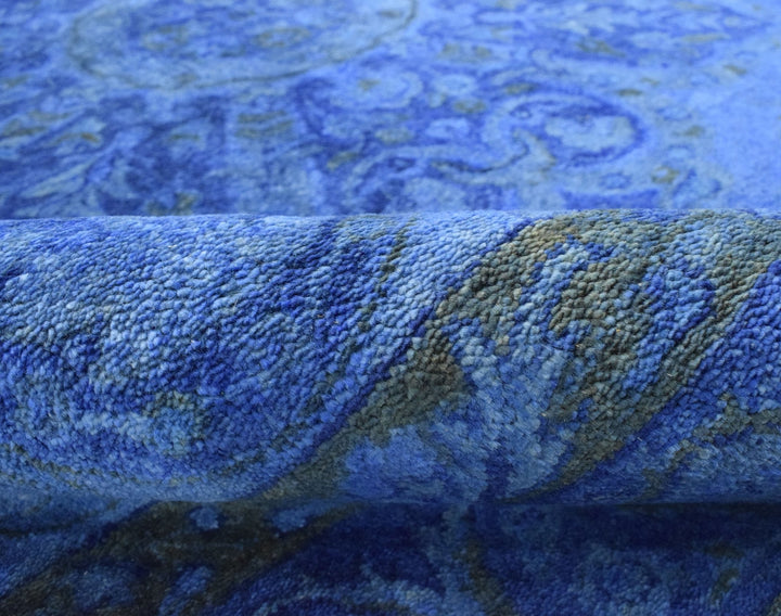 5x8 Blue Handmade Overdyed Wool Area Rug | TUF10 - The Rug Decor