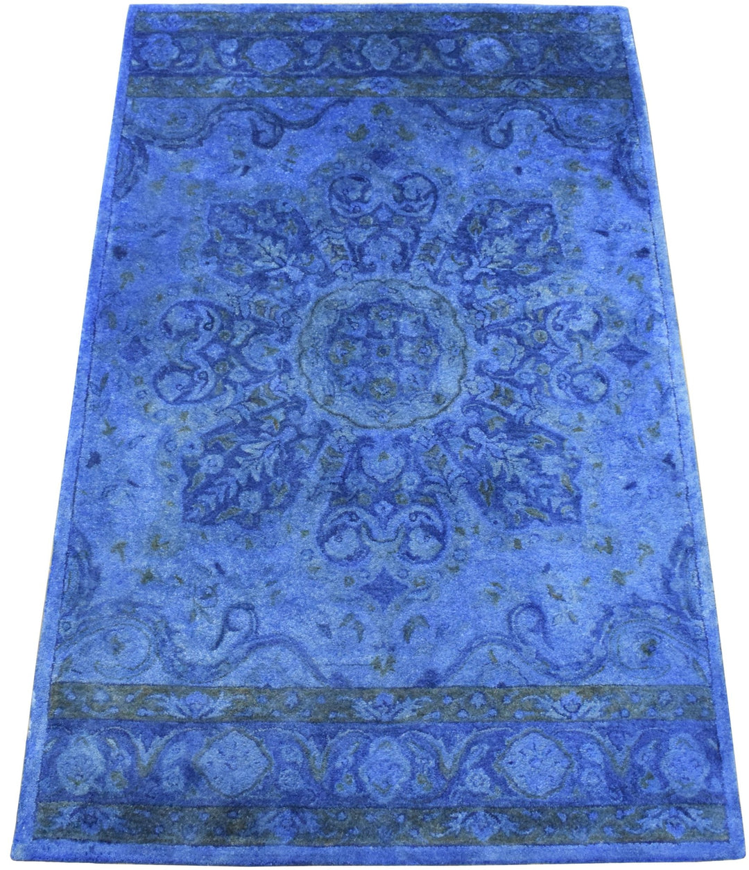 5x8 Blue Handmade Overdyed Wool Area Rug | TUF10 - The Rug Decor