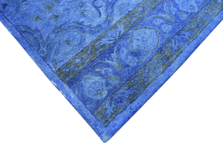 5x8 Blue Handmade Overdyed Wool Area Rug | TUF10 - The Rug Decor