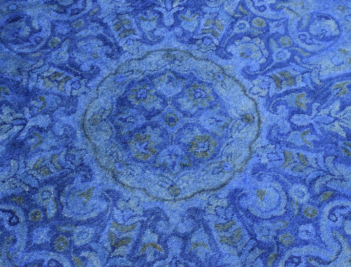 5x8 Blue Handmade Overdyed Wool Area Rug | TUF10 - The Rug Decor