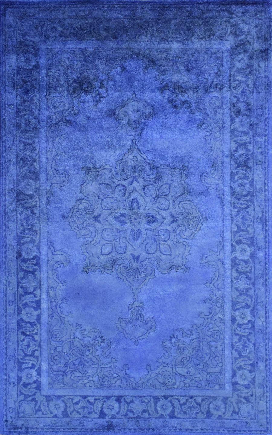 5x8 Blue Wool Area Rug | Handmade Area rug made with fine wool Overdyed Rug | Bedroom Rug, Blue Rug, Living Room Rug, Classic Style Rug - The Rug Decor