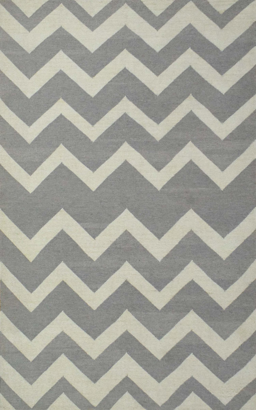 5x8 Dhurrie Rug,Grey and White Chevron Pattern Rug , Living, Dinning and Bedroom Rug | TRDDUR558 - The Rug Decor