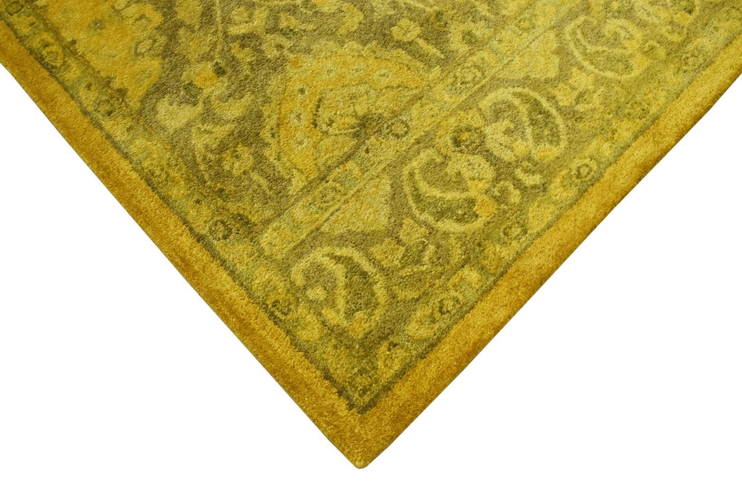 5x8 Gold Handmade Overdyed Wool Area Rug | TUF7 - The Rug Decor