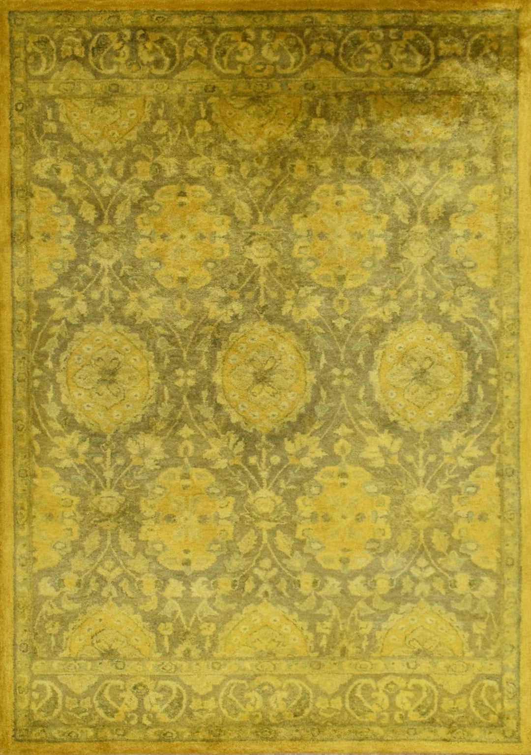 5x8 Gold Handmade Overdyed Wool Area Rug | TUF7 - The Rug Decor