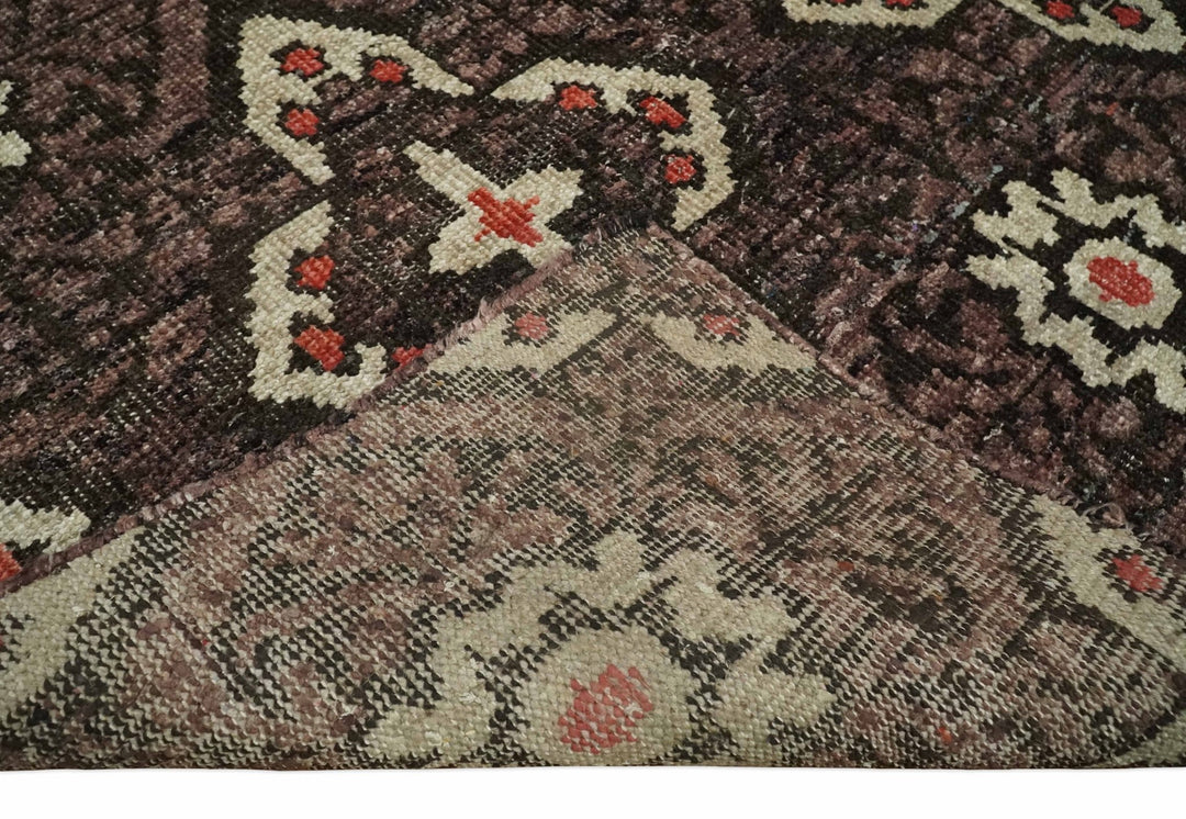 5x8 Hand Knotted Brown, Beige and Rust Antique Persian Style Contemporary Bamboo Silk Area Rug | OP69 - The Rug Decor