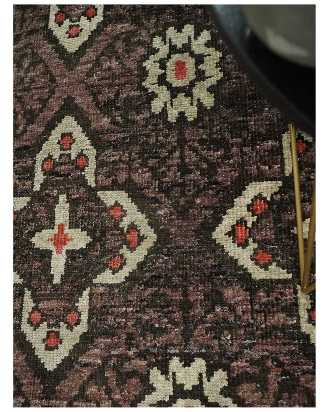 5x8 Hand Knotted Brown, Beige and Rust Antique Persian Style Contemporary Bamboo Silk Area Rug | OP69 - The Rug Decor