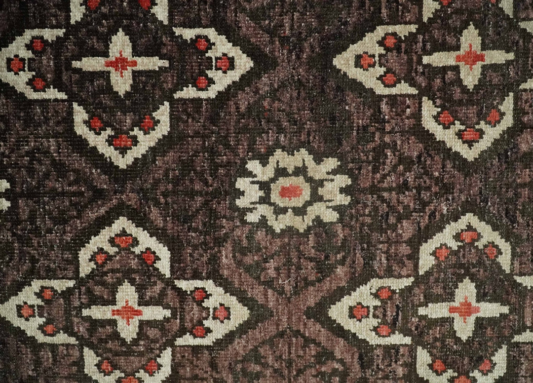 5x8 Hand Knotted Brown, Beige and Rust Antique Persian Style Contemporary Bamboo Silk Area Rug | OP69 - The Rug Decor