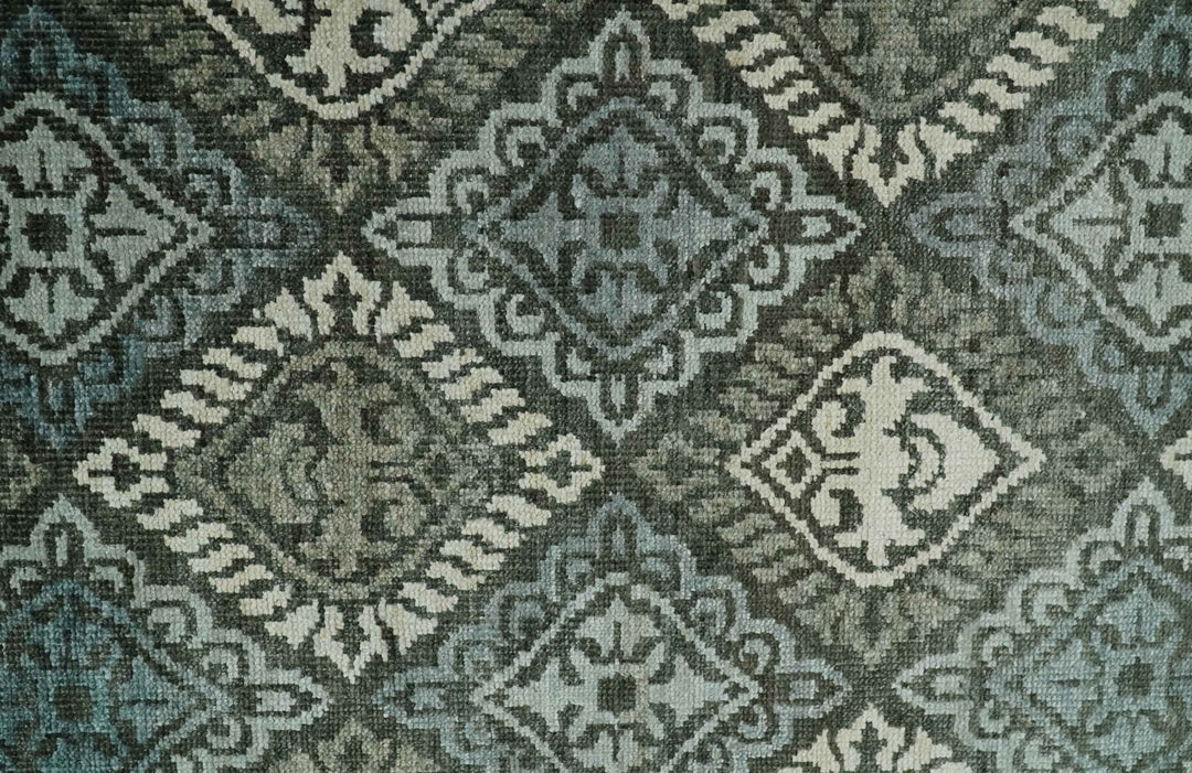 5x8 Hand Knotted Charcoal, Blue and Ivory Antique Persian Style Contemporary Bamboo Silk Area Rug | OP88 - The Rug Decor