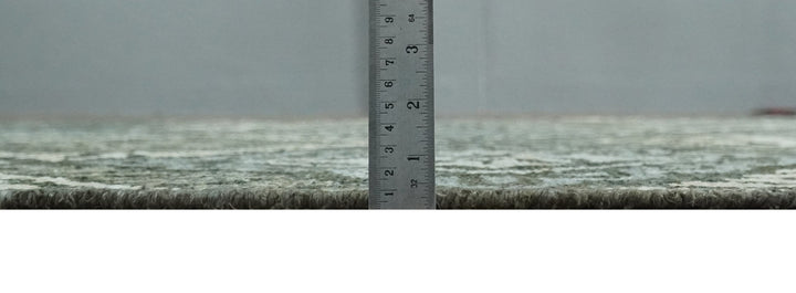 5x8 Hand Knotted Charcoal, Blue and Ivory Antique Persian Style Contemporary Bamboo Silk Area Rug | OP88 - The Rug Decor