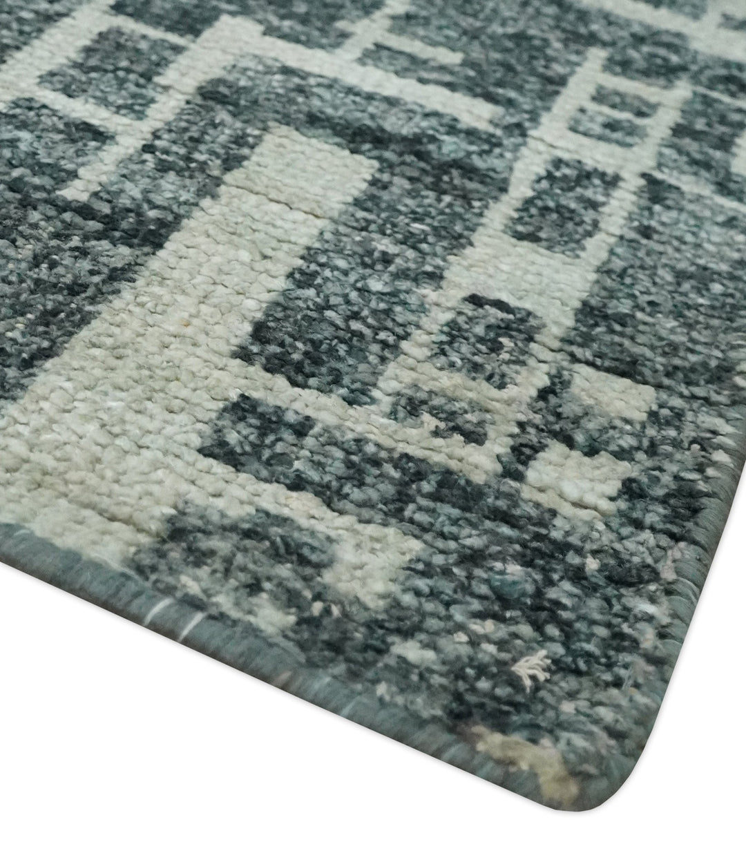 5x8 Hand Knotted Gray, Charcoal and Ivory Modern Abstract Contemporary Recycled art silk Area Rug - The Rug Decor