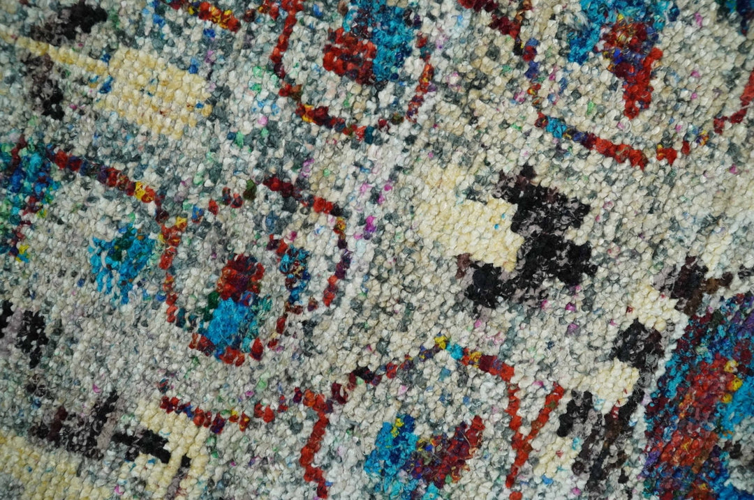 5x8 Hand Knotted Multicolor Antique Persian Style Contemporary Recycled Silk Area Rug | OP84 - The Rug Decor