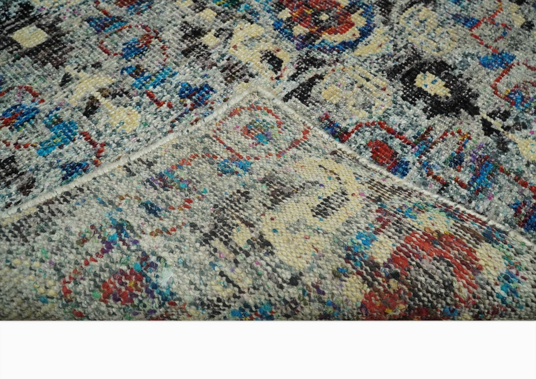 5x8 Hand Knotted Multicolor Antique Persian Style Contemporary Recycled Silk Area Rug | OP84 - The Rug Decor