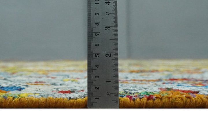 5x8 Hand Knotted Multicolor Modern Abstract Contemporary Recycled Silk Area Rug | OP111 - The Rug Decor