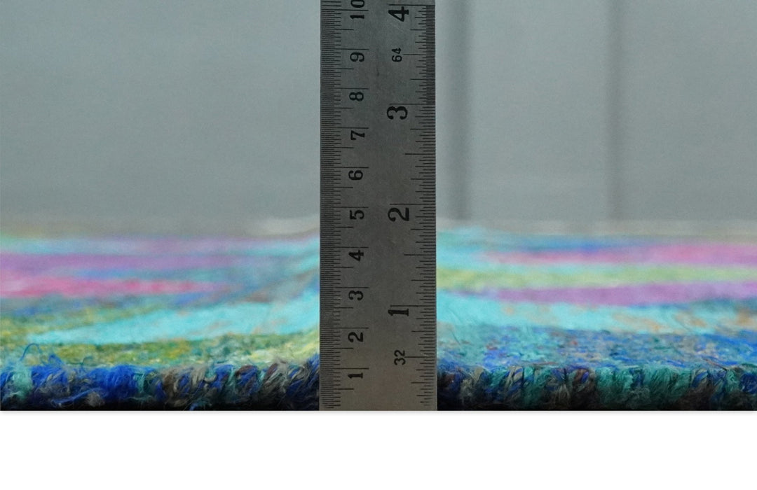 5x8 Hand Knotted Multicolor Modern Geometric Contemporary Recycled Silk Area Rug | OP78 - The Rug Decor