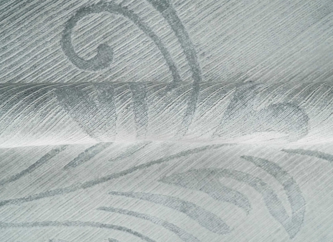 5x8 Hand Woven and hand carved Carved Silver and Gray Floral Art Silk Rug | KNT9 - The Rug Decor