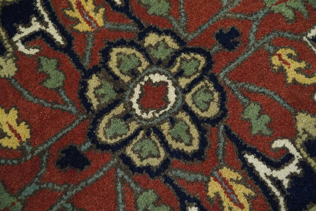 5x8 Handmade Rust and Blue made with fine wool Area Rug | TRDCP11858 - The Rug Decor