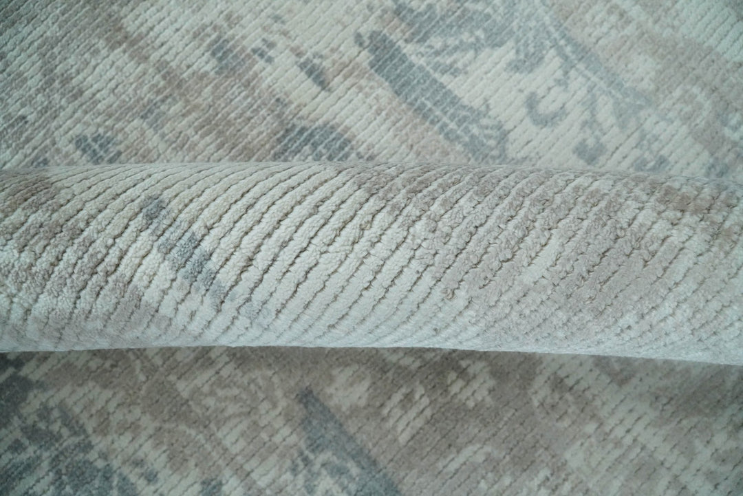 5x8 Modern Abstract Blue and Brown Rug hand made wool rug | QT6 - The Rug Decor