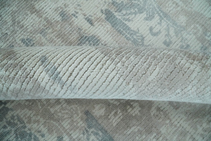 5x8 Modern Abstract Blue and Brown Rug hand made wool rug | QT6 - The Rug Decor