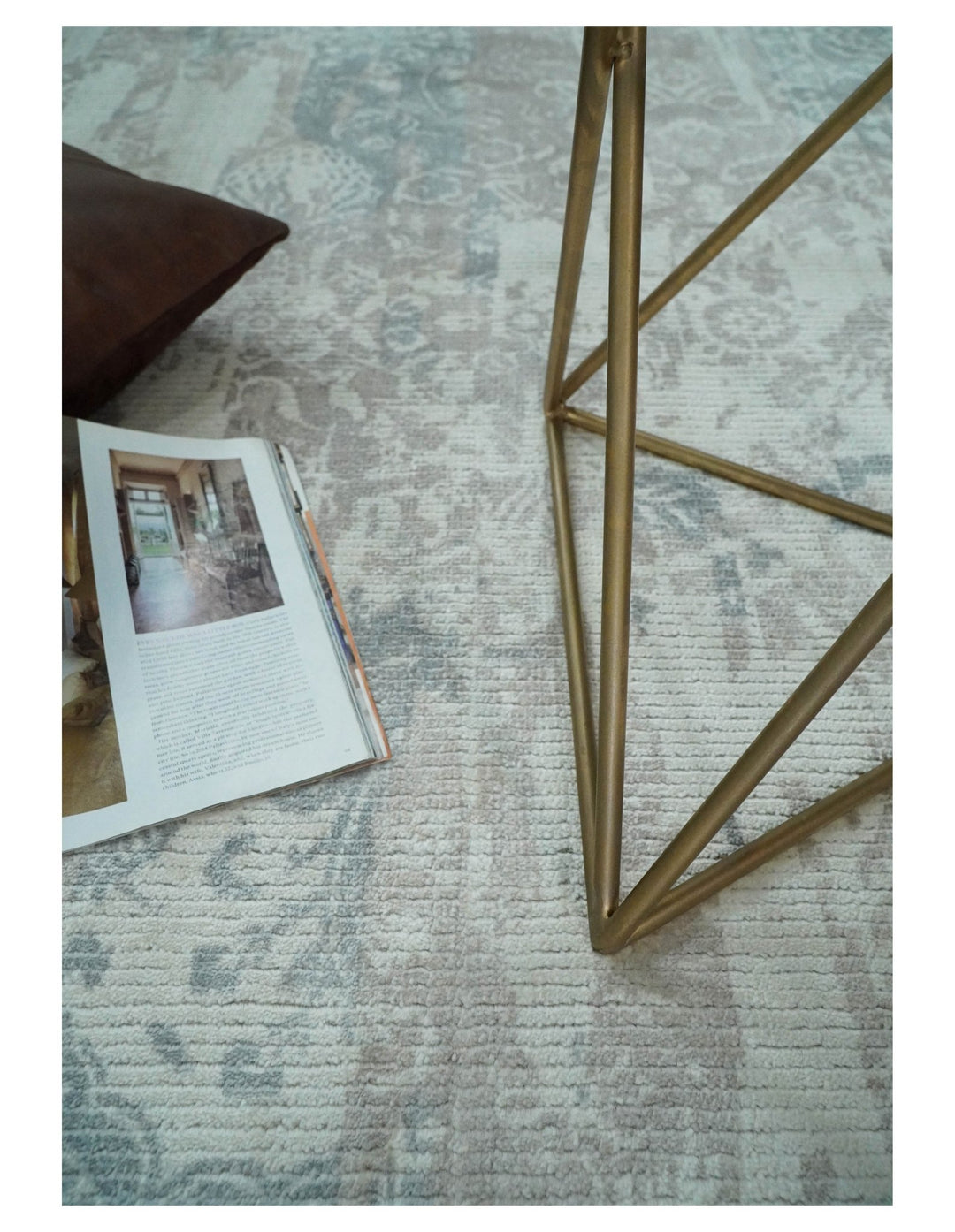 5x8 Modern Abstract Blue and Brown Rug hand made wool rug | QT6 - The Rug Decor